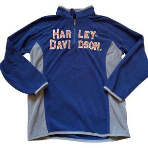 Harley Davidson Boys Fleece Sweatshirt 1/4 Zip Lightweight Sz 12-14